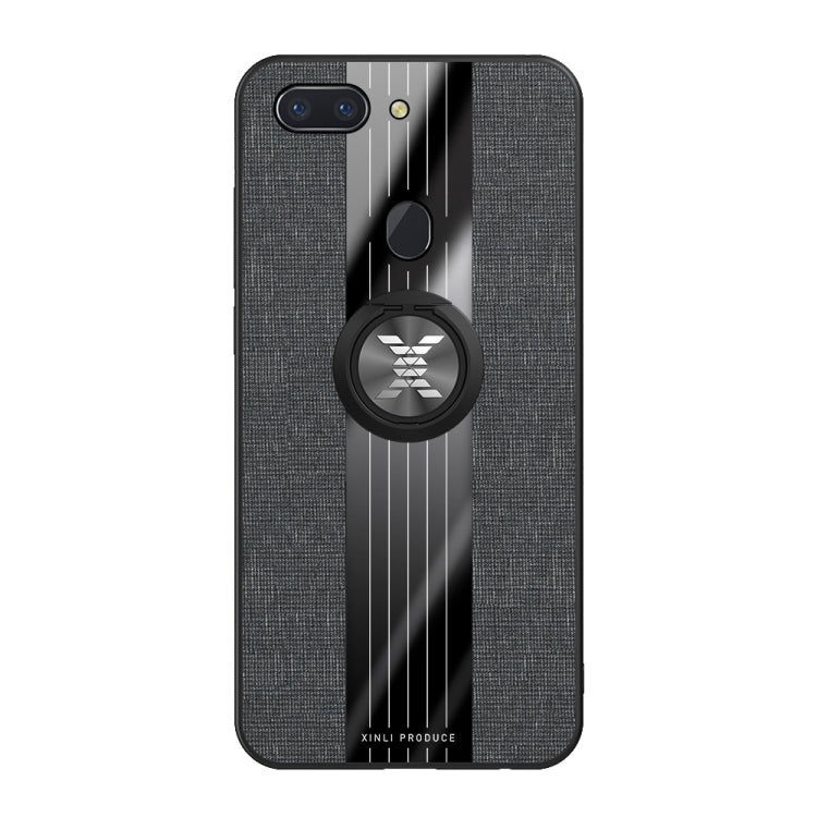 XINLI Stitching Cloth Textue Shockproof TPU Protective Case with Ring Holder, For OPPO R15 Dream Mirror Edition, For OPPO Realme Q, For OPPO Realme X / K3, For OPPO Realme X Lite