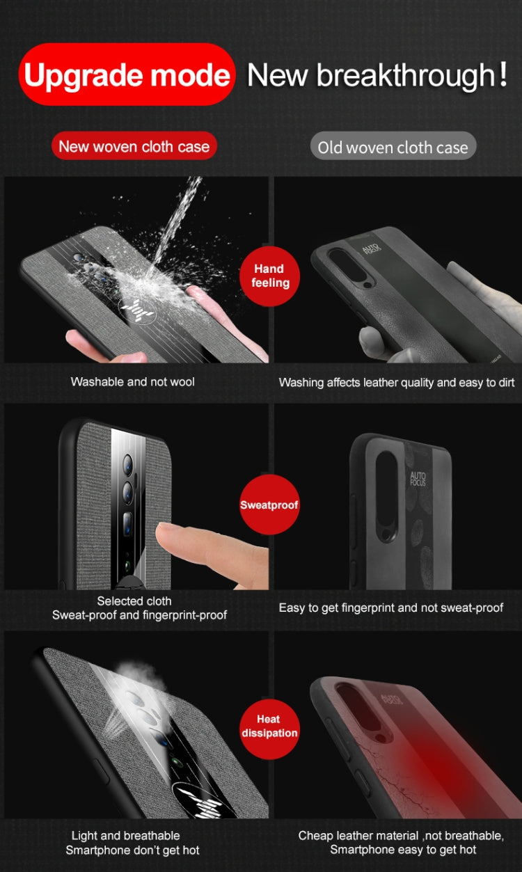 XINLI Stitching Cloth Textue Shockproof TPU Protective Case with Ring Holder, For OPPO Reno, For OPPO Reno 2, For OPPO Reno Z