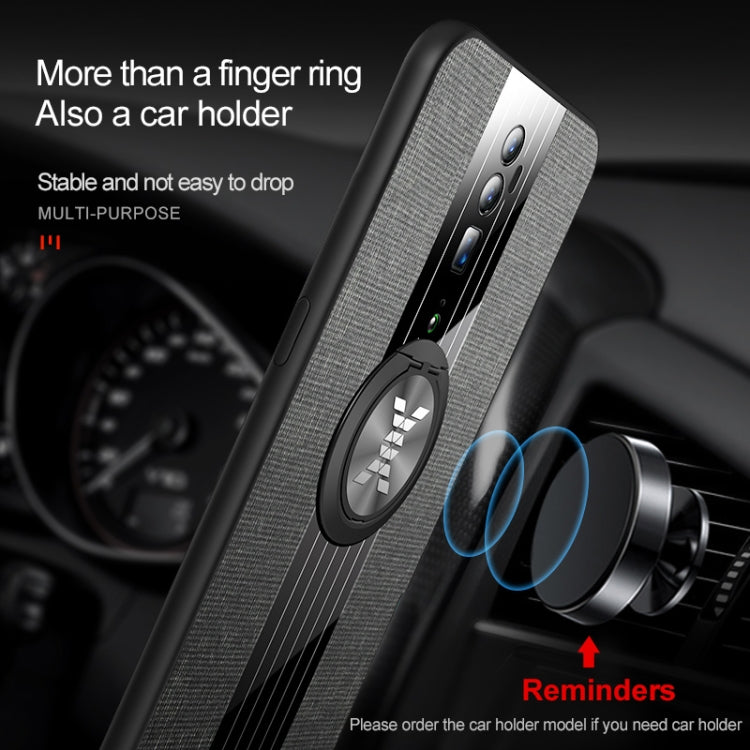XINLI Stitching Cloth Textue Shockproof TPU Protective Case with Ring Holder, For OPPO Reno, For OPPO Reno 2, For OPPO Reno Z