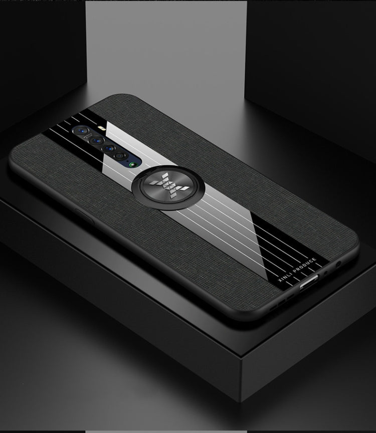 XINLI Stitching Cloth Textue Shockproof TPU Protective Case with Ring Holder, For OPPO Reno, For OPPO Reno 2, For OPPO Reno Z
