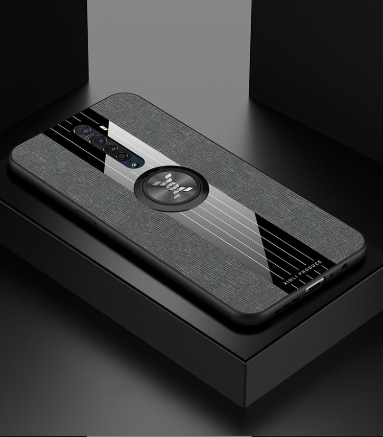 XINLI Stitching Cloth Textue Shockproof TPU Protective Case with Ring Holder, For OPPO Reno, For OPPO Reno 2, For OPPO Reno Z