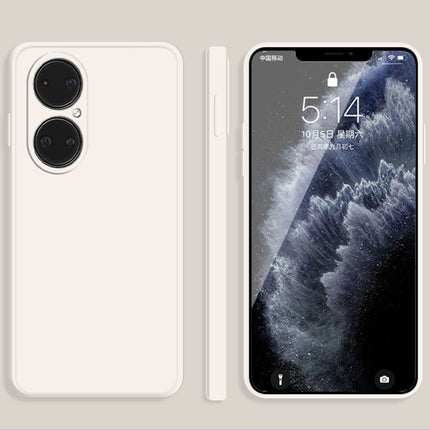 Solid Color Imitation Liquid Silicone Straight Edge Dropproof Full Coverage Protective Case, For Huawei P50, For Huawei P50 Pro