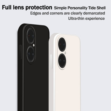 Solid Color Imitation Liquid Silicone Straight Edge Dropproof Full Coverage Protective Case, For Huawei P50, For Huawei P50 Pro