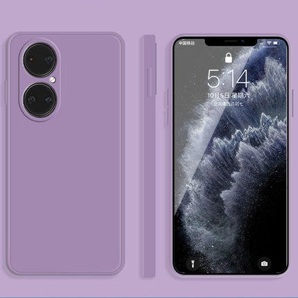 Solid Color Imitation Liquid Silicone Straight Edge Dropproof Full Coverage Protective Case, For Huawei P50, For Huawei P50 Pro
