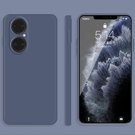 Solid Color Imitation Liquid Silicone Straight Edge Dropproof Full Coverage Protective Case, For Huawei P50, For Huawei P50 Pro