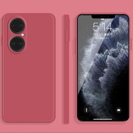 Solid Color Imitation Liquid Silicone Straight Edge Dropproof Full Coverage Protective Case, For Huawei P50, For Huawei P50 Pro
