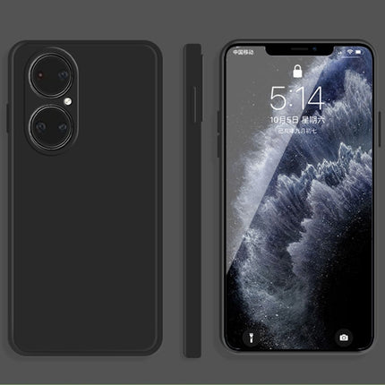 Solid Color Imitation Liquid Silicone Straight Edge Dropproof Full Coverage Protective Case, For Huawei P50, For Huawei P50 Pro