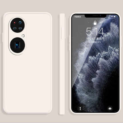 Solid Color Imitation Liquid Silicone Straight Edge Dropproof Full Coverage Protective Case, For Huawei P50, For Huawei P50 Pro