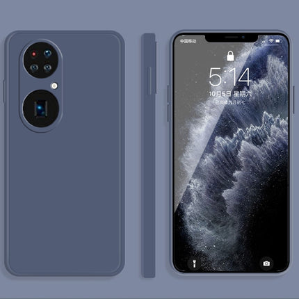 Solid Color Imitation Liquid Silicone Straight Edge Dropproof Full Coverage Protective Case, For Huawei P50, For Huawei P50 Pro