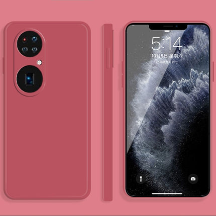 Solid Color Imitation Liquid Silicone Straight Edge Dropproof Full Coverage Protective Case, For Huawei P50, For Huawei P50 Pro