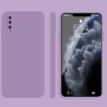 Solid Color Imitation Liquid Silicone Straight Edge Dropproof Full Coverage Protective Case, For Samsung Galaxy A50, For Samsung Galaxy A71