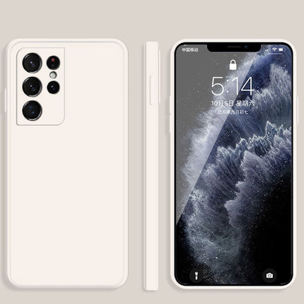 Solid Color Imitation Liquid Silicone Straight Edge Dropproof Full Coverage Protective Case, For Samsung Galaxy S21 Ultra 5G, For Samsung Galaxy S21+ 5G