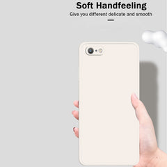 Einfarbige, imitierte, flüssige Silikonhülle mit geraden Kanten, sturzsichere, vollständige Abdeckung, für iPhone 6s / 6, für iPhone 6s Plus / 6 Plus, für iPhone SE 2022 / SE 2020 / 8 / 7