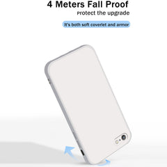 Funda protectora de cobertura total a prueba de caídas con borde recto de silicona líquida de imitación de color sólido para iPhone 6s/6, iPhone 6s Plus/6 Plus, iPhone SE 2022/SE 2020/8/7