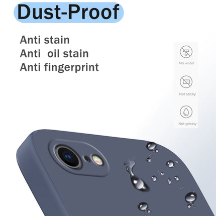 Funda protectora de cobertura total a prueba de caídas con borde recto de silicona líquida de imitación de color sólido para iPhone 8 Plus/7 Plus, iPhone X/XS, iPhone XR