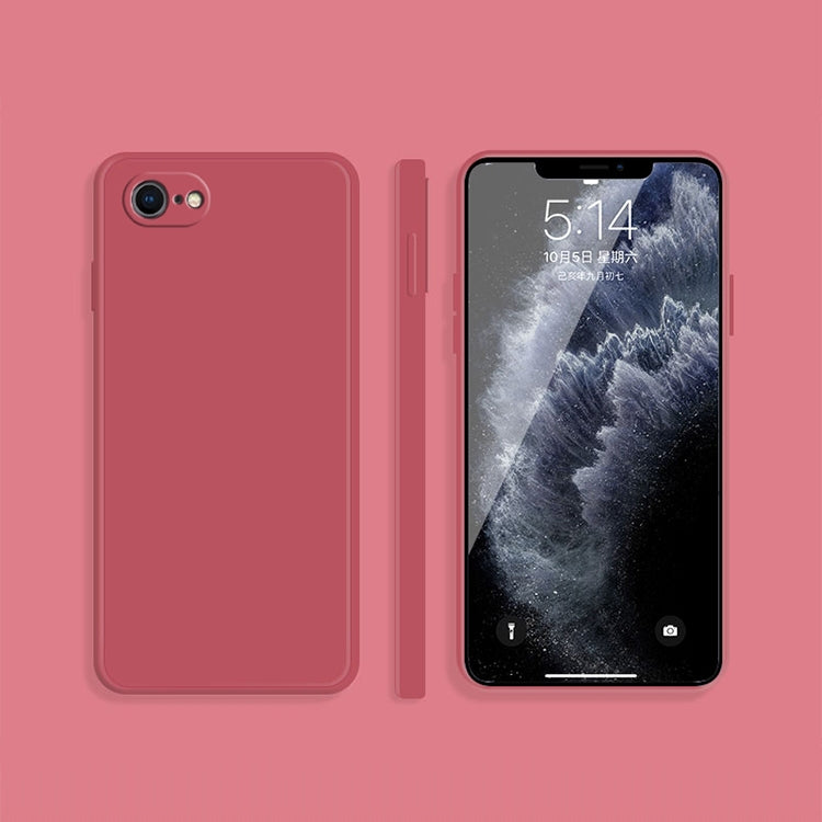 Solid Color Imitation Liquid Silicone Straight Edge Dropproof Full Coverage Protective Case, For iPhone SE 2022 / SE 2020 / 8 / 7, For iPhone 8 Plus / 7 Plus