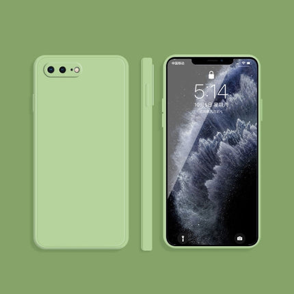 Funda protectora de cobertura total a prueba de caídas con borde recto de silicona líquida de imitación de color sólido para iPhone 8 Plus/7 Plus, iPhone X/XS, iPhone XR