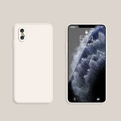 Einfarbige, imitierte, flüssige Silikonhülle mit geraden Kanten, sturzsichere, vollständige Abdeckung, für iPhone XS Max, für iPhone 11, für iPhone 11 Pro