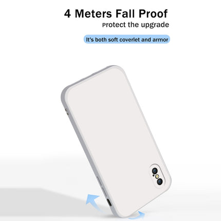 Einfarbige, imitierte, flüssige Silikonhülle mit geraden Kanten, sturzsichere, vollständige Abdeckung, für iPhone XS Max, für iPhone 11, für iPhone 11 Pro