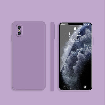 Einfarbige, imitierte, flüssige Silikonhülle mit geraden Kanten, sturzsichere, vollständige Abdeckung, für iPhone XS Max, für iPhone 11, für iPhone 11 Pro