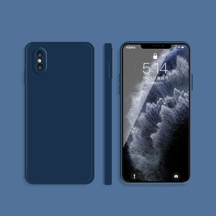 Einfarbige, imitierte, flüssige Silikonhülle mit geraden Kanten, sturzsichere, vollständige Abdeckung, für iPhone XS Max, für iPhone 11, für iPhone 11 Pro