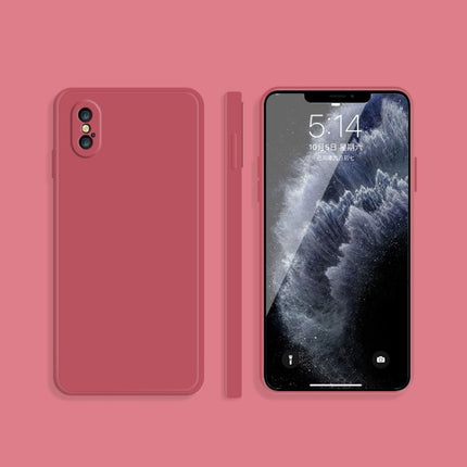 Einfarbige, imitierte, flüssige Silikonhülle mit geraden Kanten, sturzsichere, vollständige Abdeckung, für iPhone XS Max, für iPhone 11, für iPhone 11 Pro