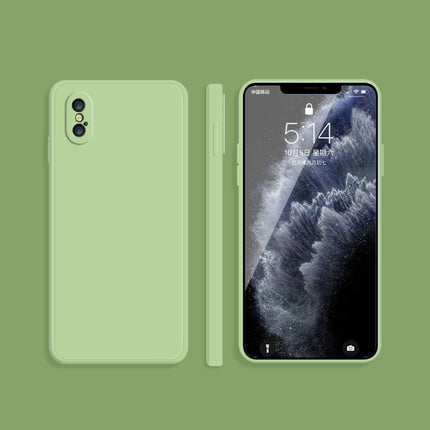 Einfarbige, imitierte, flüssige Silikonhülle mit geraden Kanten, sturzsichere, vollständige Abdeckung, für iPhone XS Max, für iPhone 11, für iPhone 11 Pro