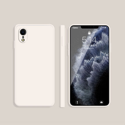 Einfarbige, imitierte, flüssige Silikonhülle mit geraden Kanten, sturzsichere, vollständige Abdeckung, für iPhone XS Max, für iPhone 11, für iPhone 11 Pro