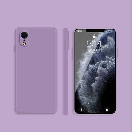 Einfarbige, imitierte, flüssige Silikonhülle mit geraden Kanten, sturzsichere, vollständige Abdeckung, für iPhone XS Max, für iPhone 11, für iPhone 11 Pro