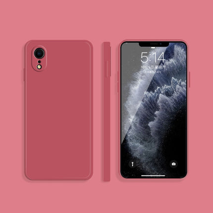 Einfarbige, imitierte, flüssige Silikonhülle mit geraden Kanten, sturzsichere, vollständige Abdeckung, für iPhone XS Max, für iPhone 11, für iPhone 11 Pro