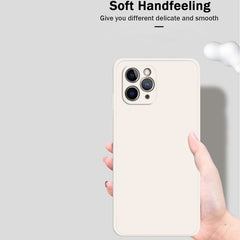 Solid Color Imitation Liquid Silicone Straight Edge Dropproof Full Coverage Protective Case, For iPhone 11 Pro Max, For iPhone 12 mini, For iPhone 12