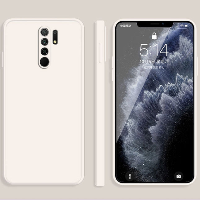 Solid Color Imitation Liquid Silicone Straight Edge Dropproof Full Coverage Protective Case, For Xiaomi Redmi 9, For Xiaomi Redmi 9A