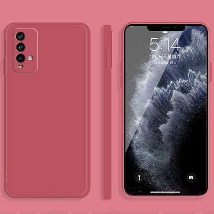 Solid Color Imitation Liquid Silicone Straight Edge Dropproof Full Coverage Protective Case, For Xiaomi Redmi Note 9 4G
