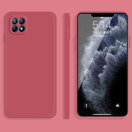 Solid Color Imitation Liquid Silicone Straight Edge Dropproof Full Coverage Protective Case, For OPPO A72, For OPPO Reno4 SE