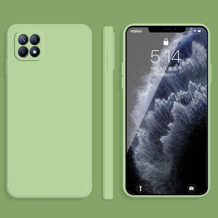 Solid Color Imitation Liquid Silicone Straight Edge Dropproof Full Coverage Protective Case, For OPPO A72, For OPPO Reno4 SE