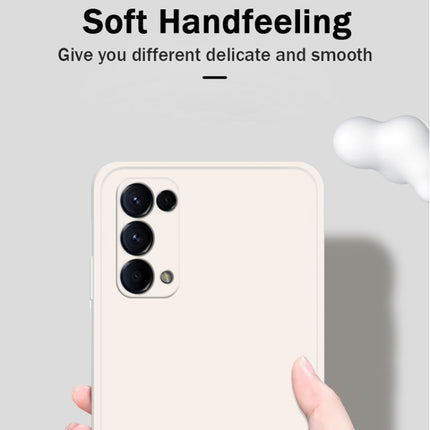Solid Color Imitation Liquid Silicone Straight Edge Dropproof Full Coverage Protective Case, For OPPO Reno5 Pro, For OPPO Reno5 Pro+