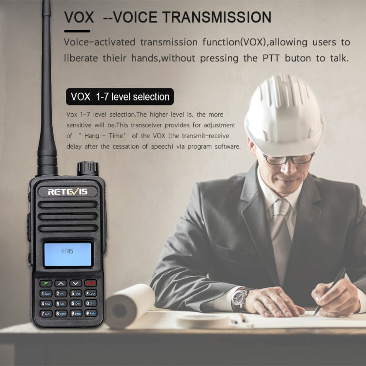 RETEVIS RT85 EU Frequency 136.000-174.000MHz+400.000-470.000MHz 200CHS Dual Band Digital Two Way Radio Handheld Walkie Talkie, RT85 EU Frequency