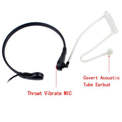 RETEVIS M Throat PTT Covert Acoustic Tube Earphone Speaker Microphone, M Throat