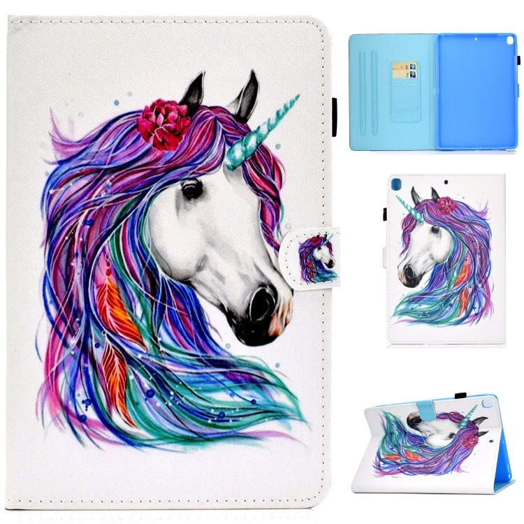 Colored Drawing Horizontal Flip Leather Case with Holder & Card Slots & Pen Slot & Sleep / Wake-up Function, For iPad 10.2 2021 / 2020 / 2019