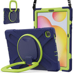 For Samsung Galaxy Tab S6 Lite P610 / Navy Blue+Yellow Green