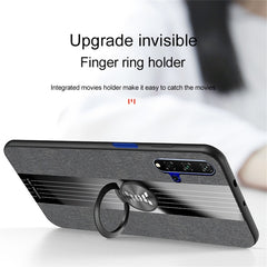 XINLI Stitching Cloth Textue Shockproof TPU Protective Case with Ring Holder, For Huawei Honor 20 Pro, For Huawei Honor 7X, For Huawei Honor 8X, For Huawei Honor 9X