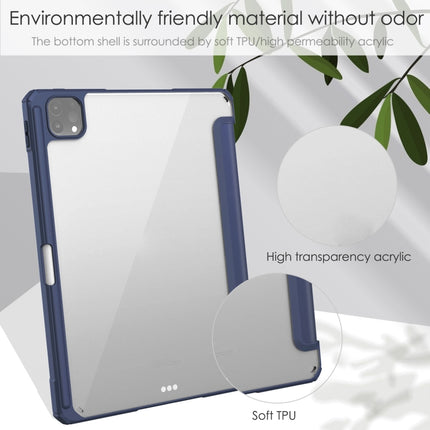 Dreifach faltbares horizontales Klappetui aus Acryl-TPU + PU-Leder mit Halterung und Stiftschlitz sowie Schlaf-/Weckfunktion, für iPad Pro 11 (2021/2020/2018)