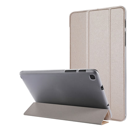 Funda de cuero con tapa horizontal de tres pliegues con textura de seda, soporte y ranura para bolígrafo, para Samsung Galaxy Tab A7 Lite 8.7 T220/T225, para iPad Air 13 2024/iPad Pro 12.9 2022/2021, para iPad Pro 11 (2021)