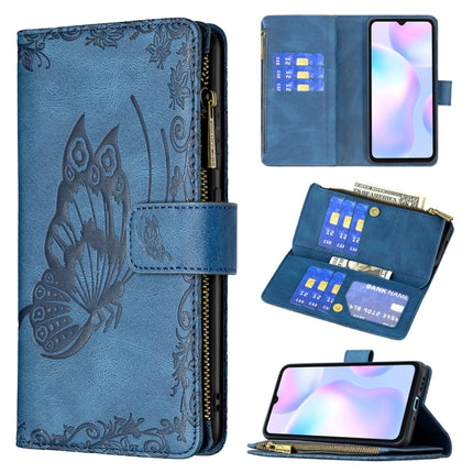 Flying Butterfly Embossing Pattern Zipper Horizontal Flip Leather Case with Holder & Card Slots & Wallet, For Xiaomi Redmi 9A, For Xiaomi Redmi 9C, For Xiaomi Redmi 9, For Xiaomi Redmi Note 10 Pro, For Xiaomi Redmi Note 9 Pro Max
