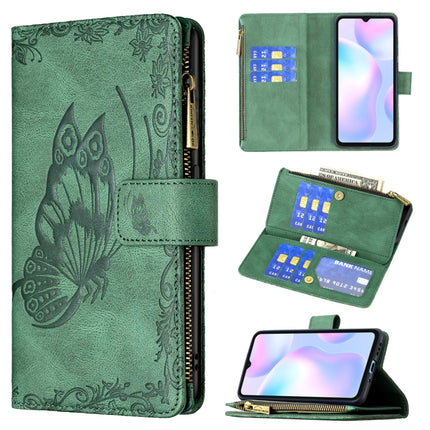 Flying Butterfly Embossing Pattern Zipper Horizontal Flip Leather Case with Holder & Card Slots & Wallet, For Xiaomi Redmi 9A, For Xiaomi Redmi 9C, For Xiaomi Redmi 9, For Xiaomi Redmi Note 10 Pro, For Xiaomi Redmi Note 9 Pro Max