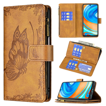 Flying Butterfly Embossing Pattern Zipper Horizontal Flip Leather Case with Holder & Card Slots & Wallet, For Xiaomi Redmi 9A, For Xiaomi Redmi 9C, For Xiaomi Redmi 9, For Xiaomi Redmi Note 10 Pro, For Xiaomi Redmi Note 9 Pro Max