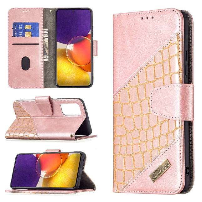Matching Color Crocodile Texture Horizontal Flip PU Leather Case with Wallet & Holder & Card Slots, For Samsung Galaxy A82 5G