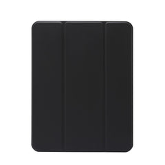 Three-folding Electric Pressed Skin Texture Horizontal Flip Shockproof Transparent TPU + PU Leather Case with Holder & Pen Slot & Sleep / Wake-up Function, For iPad Pro 11 (2021)