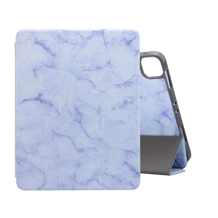 Funda de cuero con tapa horizontal con textura de mármol, soporte plegable en tres posiciones y función de suspensión/activación, para iPad Pro 11 2022/2021