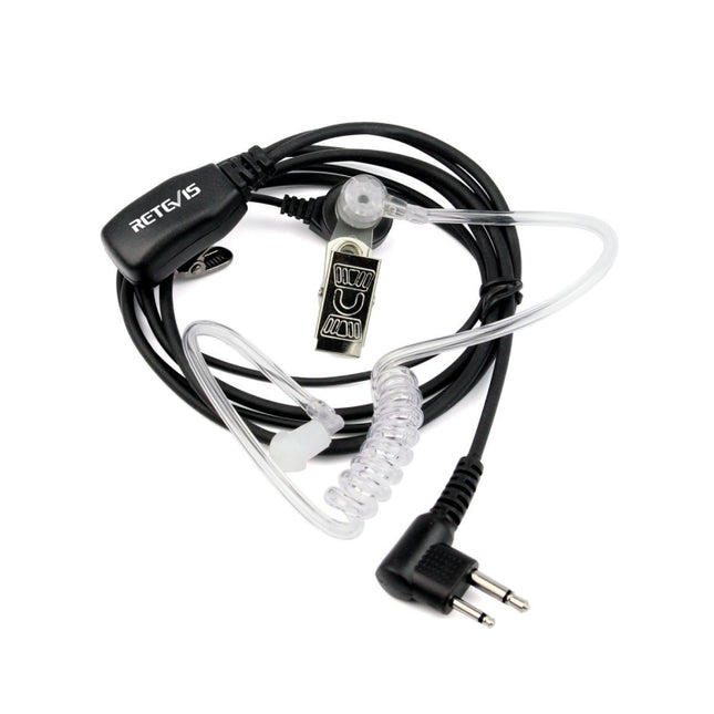 RETEVIS C9025 M 2 Pin PTT Air guide Noise Reduction Covert Acoustic Tube Earphone Microphone, C9025